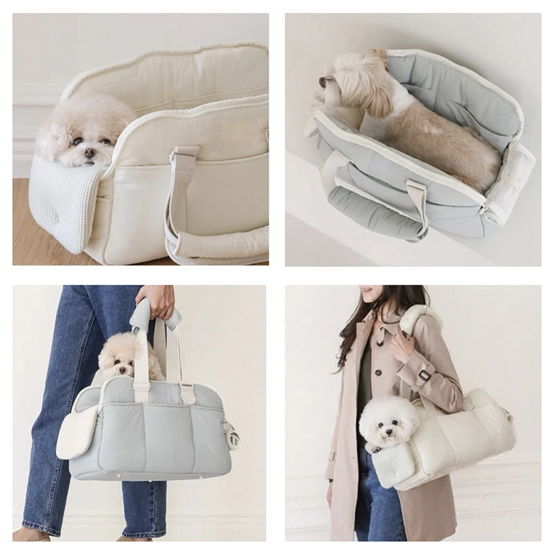 

Wholesale Waterproof Portable Winter Warm Pet Carrier Bag Large Capacity Puffy Handheld Single Shoulder Pet Bag for Pet Outdoors