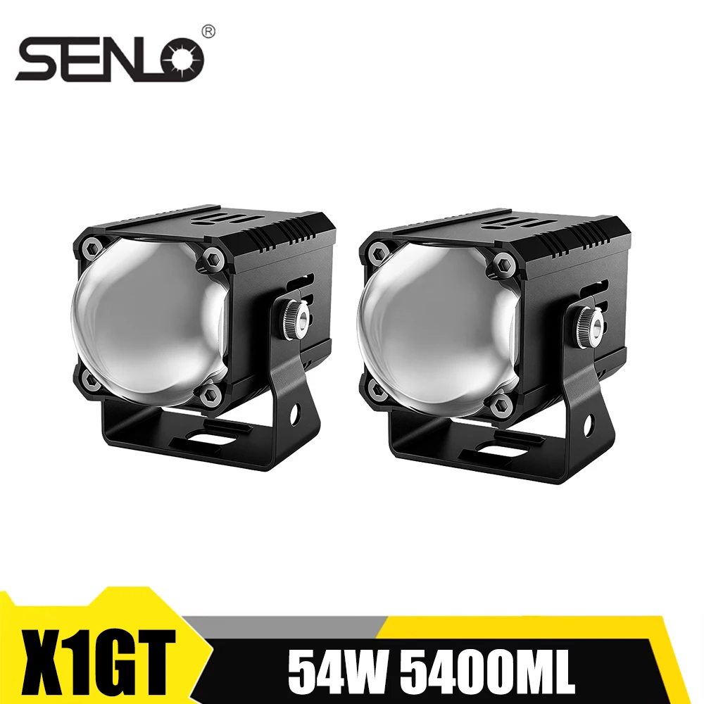 2pcs Senlo X1GT LED Pod Lights 54W Dual Color Hi-Low Beam LED Bumper Fog Light for car 4x4 Offroad Automotive Accessories