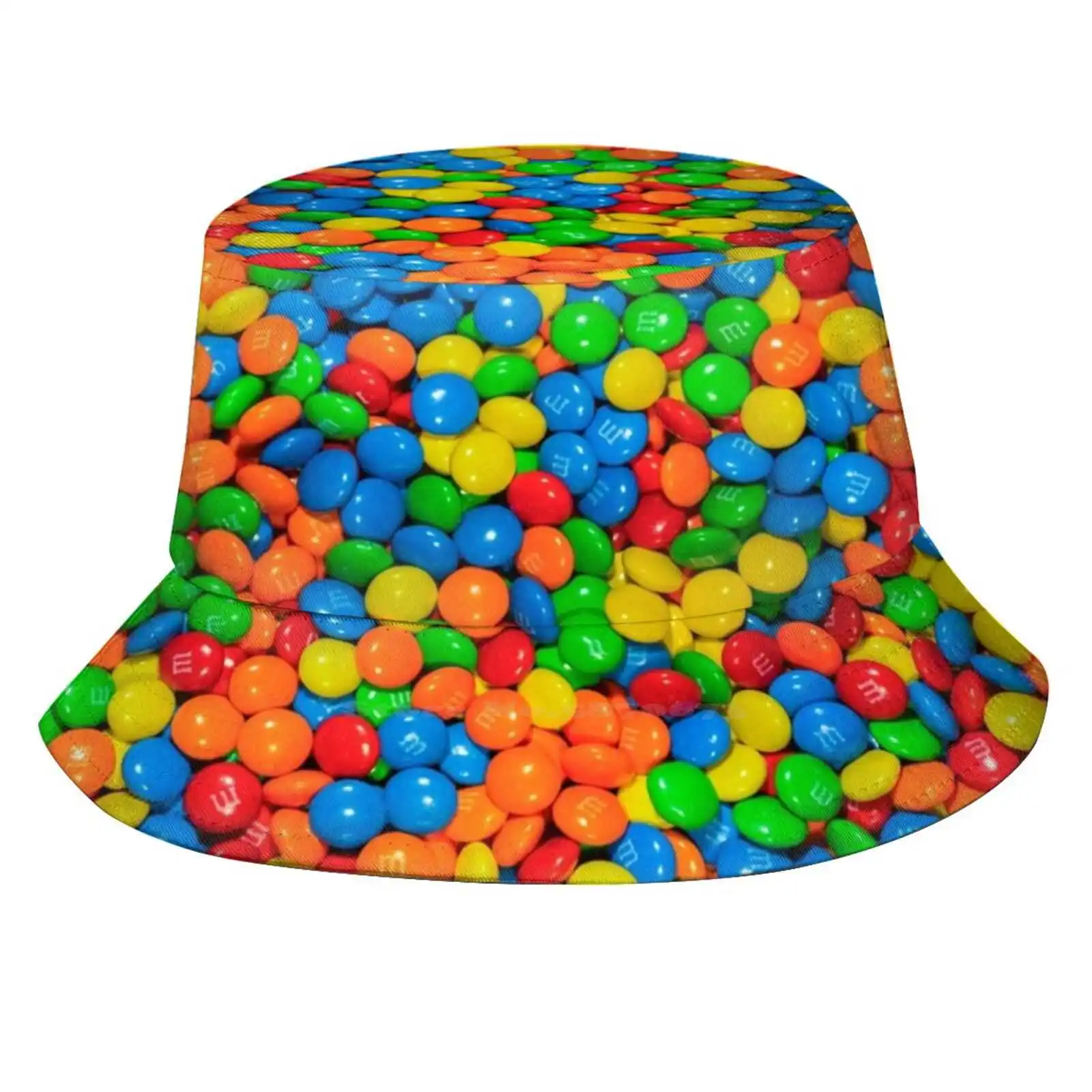 M&m Korean Caps Funny Beach Bucket Hats John Velocci Baneling Candy M Sweet Food Colors Colours Colorful Colourful Red Orange