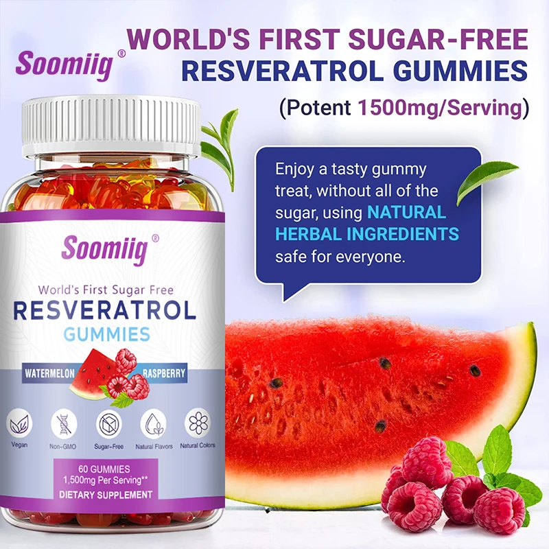 Resveratrol Gummies - Supports heart health, natural anti-aging antioxidant, free radical scavenger