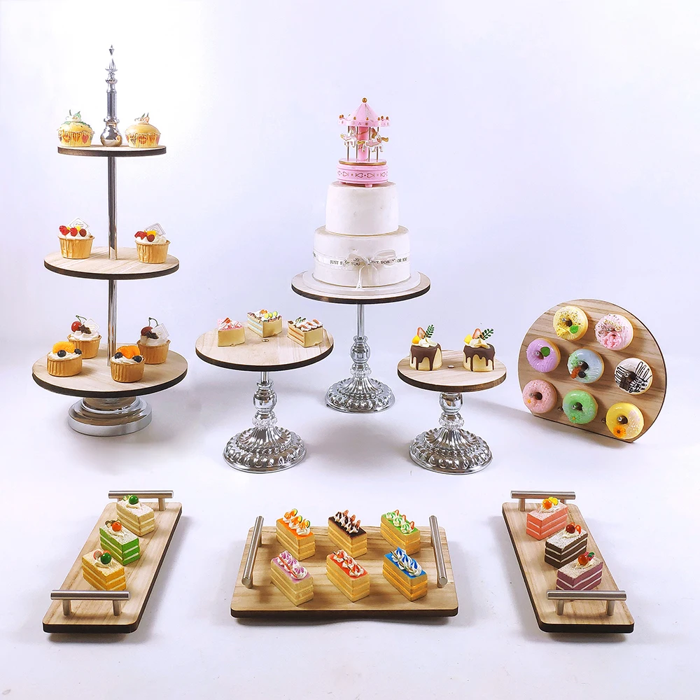 

Silver 7- 15pcs Electroplate Metal Crystal Cake Stand Set Display Wedding Birthday Party Dessert Cupcake Plate Rack