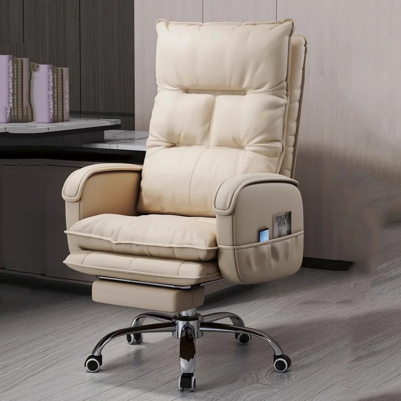 

Leather Comfortable Office Chair Designer Backrest Dresser Reading Office Chair Mobiles Luxury Silla Oficina Trendy Furniture