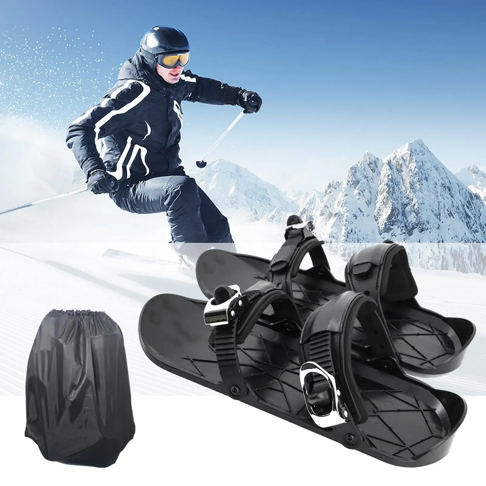 

Winter Short Skating Ski Shoes Breathable Snowblades for Beginners Adults Women Men Athletes Cold Weather Travel Outdoor
