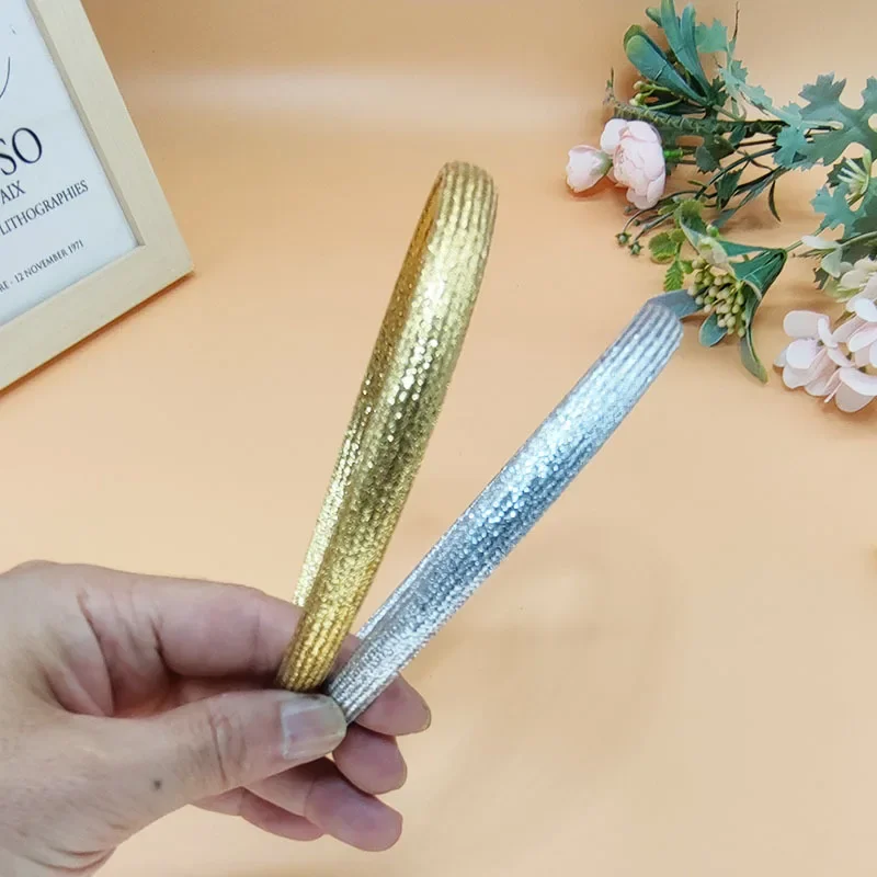 New Shiny metal color ribbon covering Cute Sweet Love Headband Hairbands for Child Girl Clamp Hair Accessorie Headwear