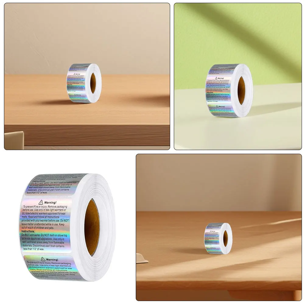 

Square Wax Melt Warning Labels Adhesive Safety Stickers DIY Jars Containers Wax Melt Warning Labels