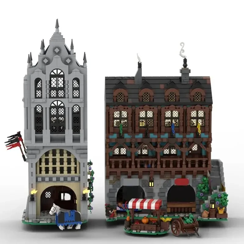 

4134PCS MOC medieval town square scene building model assembly building block toys children's birthday gift