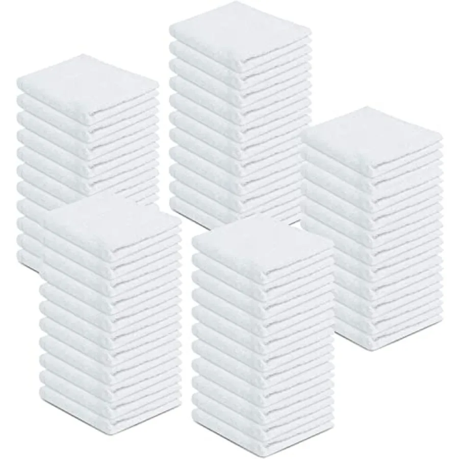 

% Cotton Terry Towels Cleaning Cloths of 12 x 12 Inches White Cotton Terry Cloth Bar Rags White Bar Towels Multipurpose High Ab