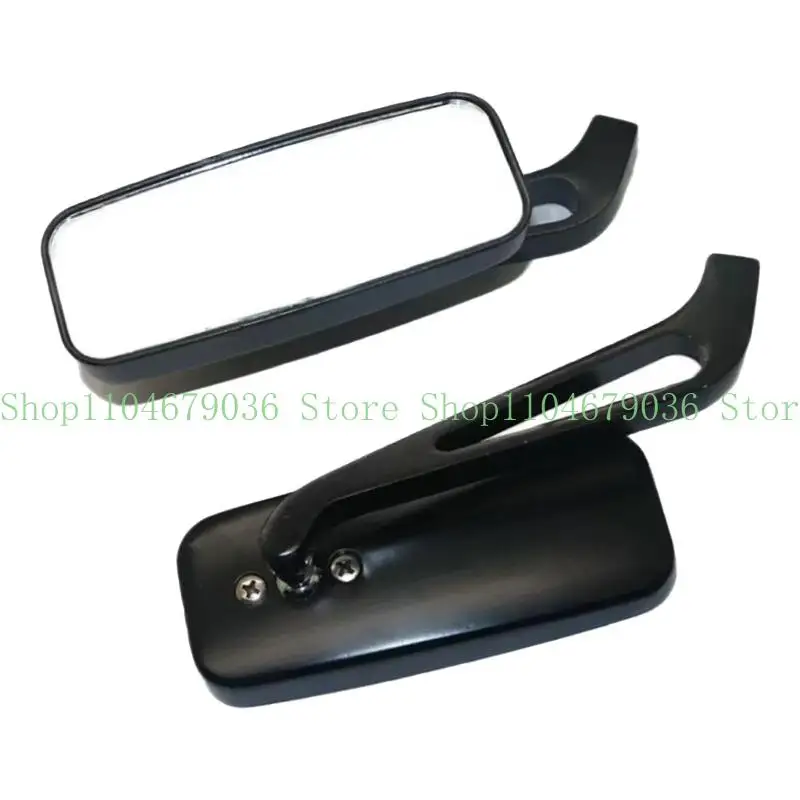 652F 1 Pair Foldable Motorcycle Mirrors Aluminum Frame Hydrophobic Coating Rear View Mirrors for Maneuverability Safety