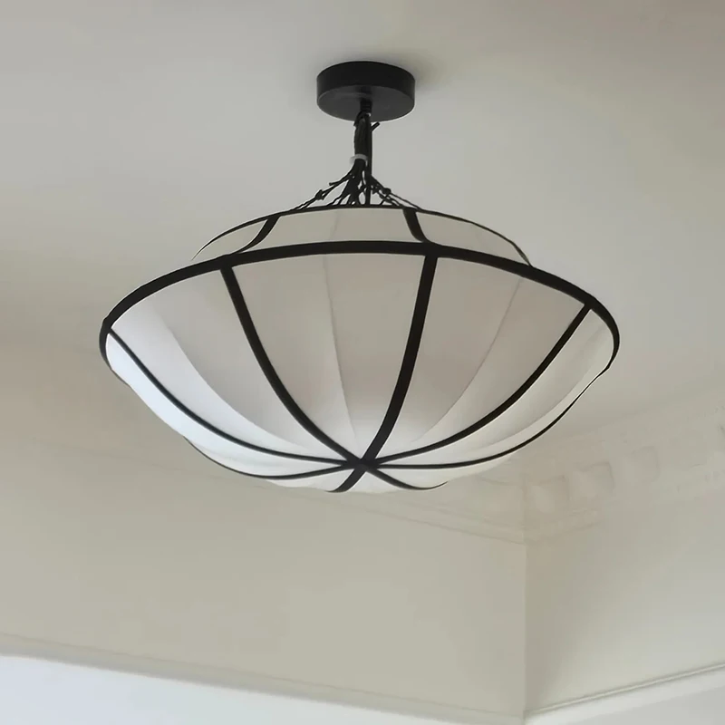 

Modern American Minimalism Fabric Chandelier Living Dining Bedroom Nordic Decoration Home Pendant Light Indoor Lighting Fixtures