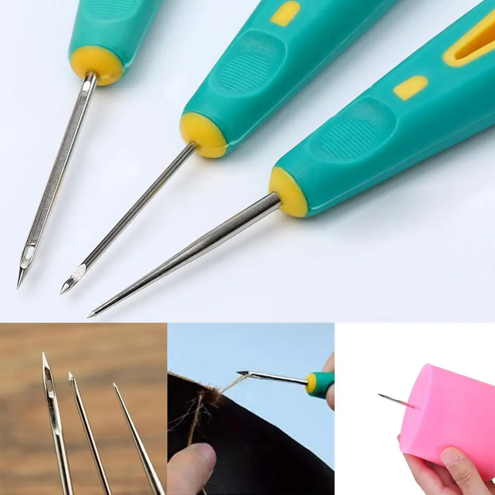 

Taper Sewing Tools Accessory Leather Shoes Repair Detachable Sewing Needles Awl Hook Needle Hand Stitcher Steel Stitcher