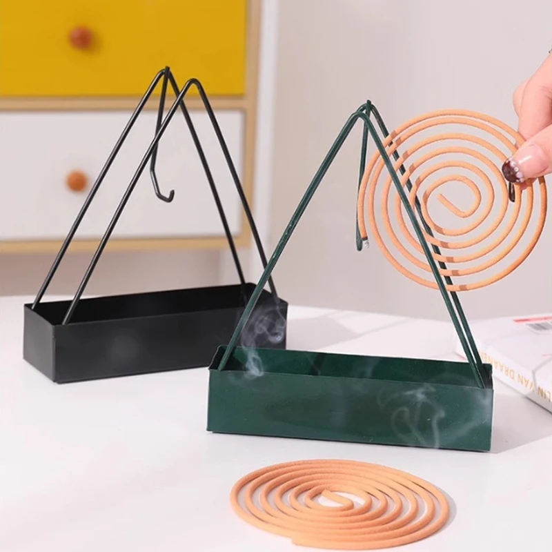 Rack de incenso repelente triangular para uso doméstico, quarto, pátio Mosquito Coil Holder, bobina e incenso Burner Frame