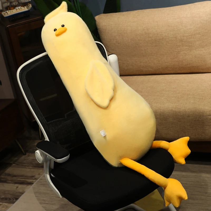 

Duck Plush Pillow Stuffed Yellow/White Cartoon Animal with Legs Bolster Long Plushie Sleeping Companion Birthday Gift
