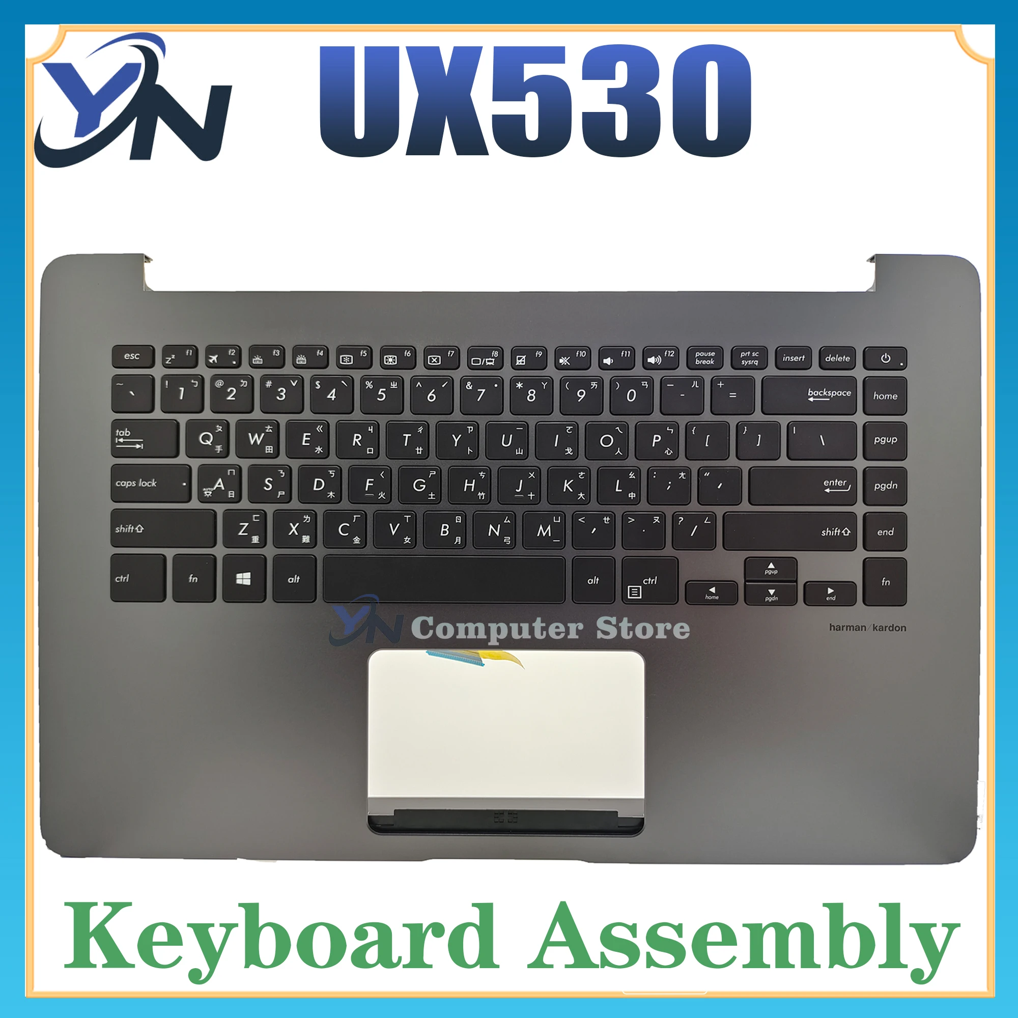 UX530 For ASUS Laptop Keyboard UX530UA UX530U UX530UX UX530UQ U5100UQ Keyboard Palmrest C Shell Assembly