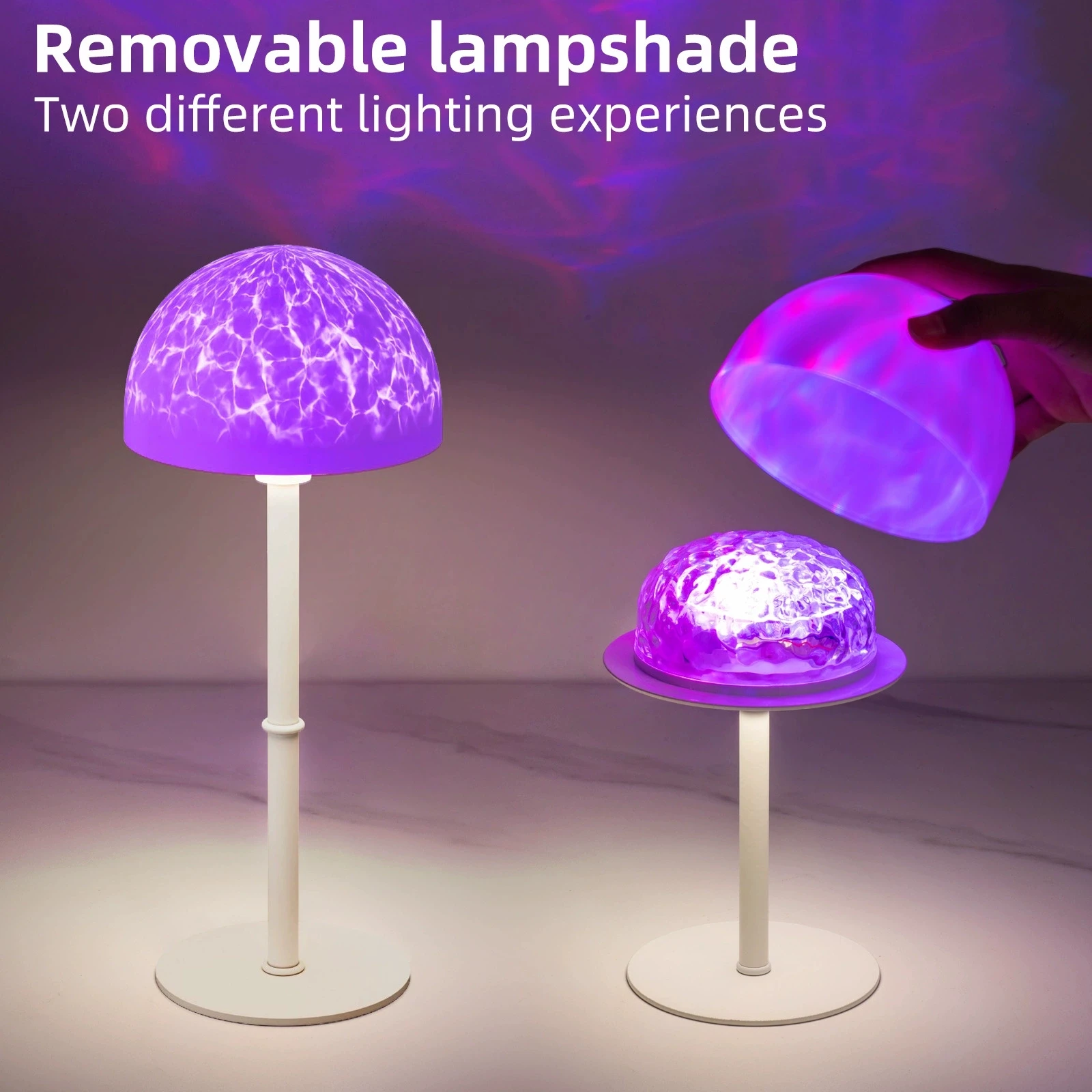 Projecteur d'ambiance RGB avec télécommande, projecteur d'ondulation d'eau, Rechargeable par USB, lampe de Table décorative réglable en hauteur pour la maison et le bureau