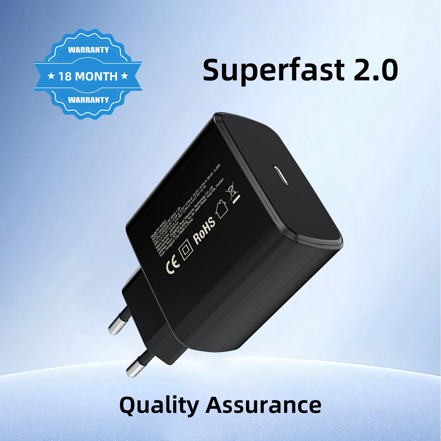 45W GaN USB-C PD Fast Charger, Ultra Compact Single Port Type C Wall Charger, Portable Foldable Plug Power Adapter for Smartphon