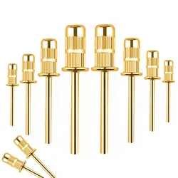 10PCS 3/32” Standard Mandrel E-File Nail Drill Bits for Sanding Band and Manicure, Acrylics, and Gel Nails (Color: Gold)