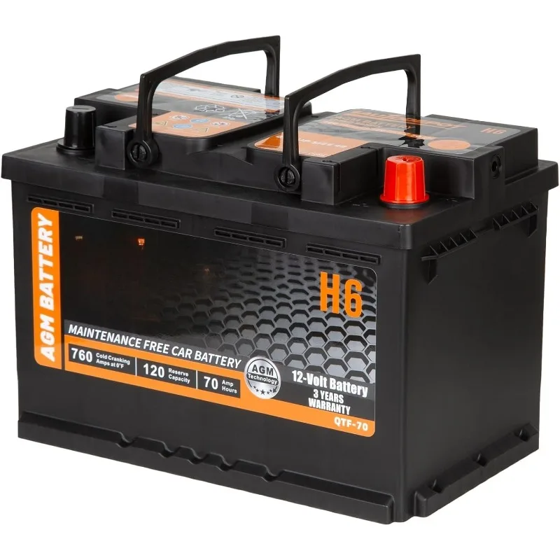 

Автомобильный аккумулятор BCI Group 48, 12 В, 70 Ач, размер H6, автомобильный аккумулятор премиум-класса, бесплатные аккумуляторы AGM, 760CCA, 120RC,