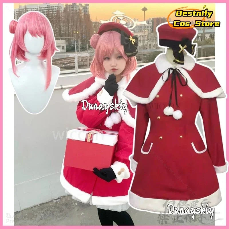

CosplayAnime Game Blue Archive Cosplay Sumi Serina Costume Christmas Nurse Red Dress Lolita Pink Wigs For Girls Woman Party Cust
