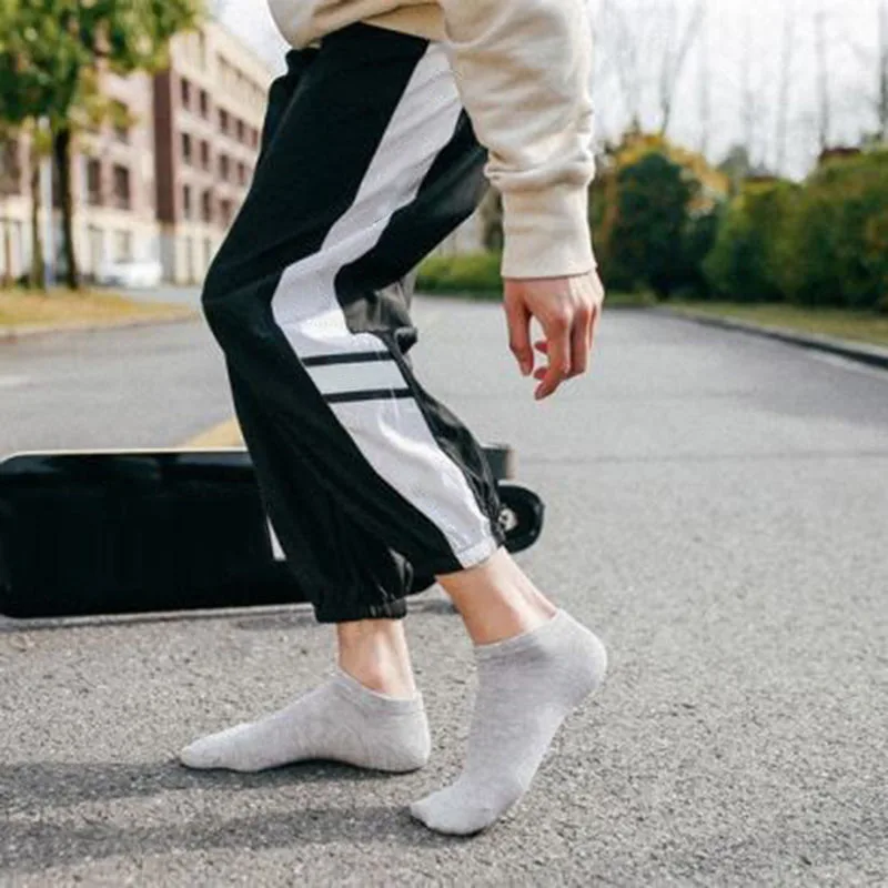 5 Pairs/Lot Low Cut Men Socks Solid Color White Gray Black Breathable Cotton Sports Socks Male Short Socks Women Men