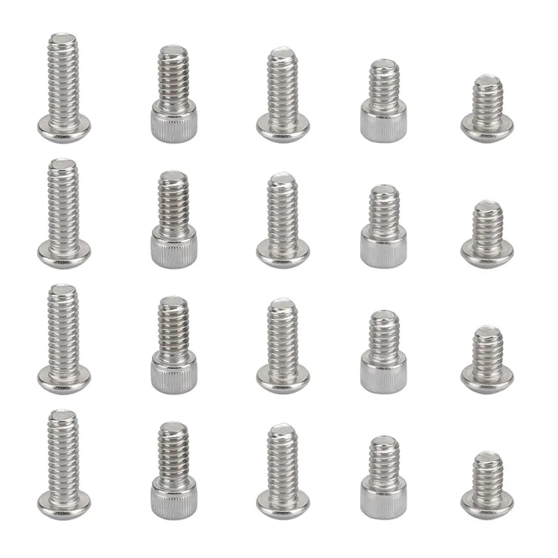 CAMVATE 20 قطع القياسية 1/4 "-20 عرافة المسمار (9 مللي متر/13 مللي متر/16 مللي متر/19 مللي متر الموضوع) ل 4.7 مللي متر (كوب رئيس) /3.9 مللي متر (زر رئيس) عرافة المفك