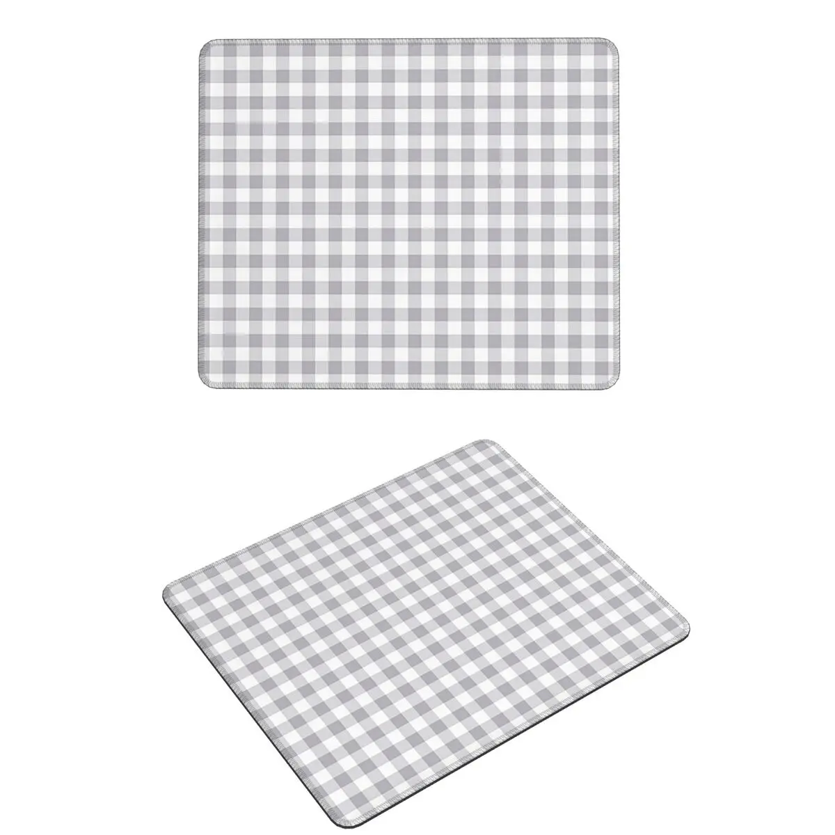 

Gray And White Gingham Mouse Pad Computer Keyboard Mouse Mat Gamer Laptop Desk Mat Office Accessories Table Mats