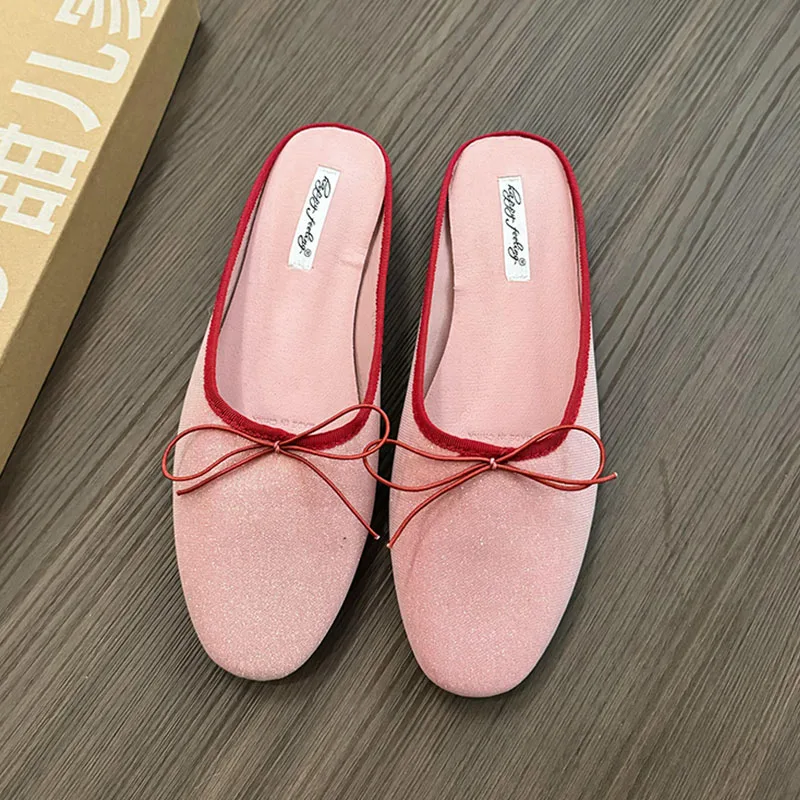 2024 Red New Women Flat Shoes Fashion Shallow Slip On Ladies Elegant Ballerinas Shoes Soft Flat Heel Outdoor Casual Mary Jane S