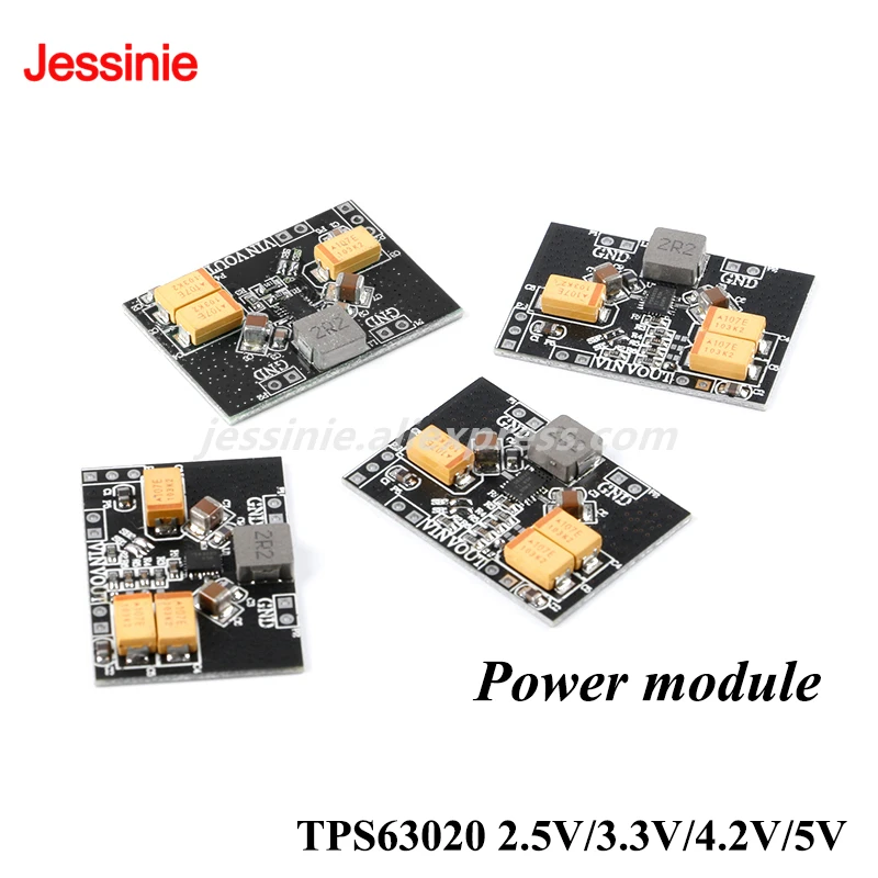 TPS63020 Power Module Automatic Voltage Boost 2.5V 3.3V 4.2V 5V Lithium Battery Low Ripple
