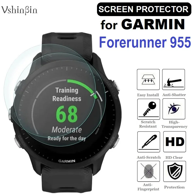 Protetor de tela para Garmin Forerunner, 955 Solar Smart Watch, vidro temperado, película protetora à prova de arranhões, 5pcs