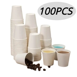 100PCS Disposable White Paper Cup Mini Tasting Cup Compressed Coffee Mouthwash Supermarket Restaurant Coffee Shop Bathroom Hotel