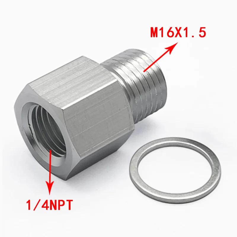 

M16X1.5 переходник с внутренней резьбы на наружную резьбу 1/4 NPT, новый алюминиевый переходник для датчика давления масла для двигателя LS