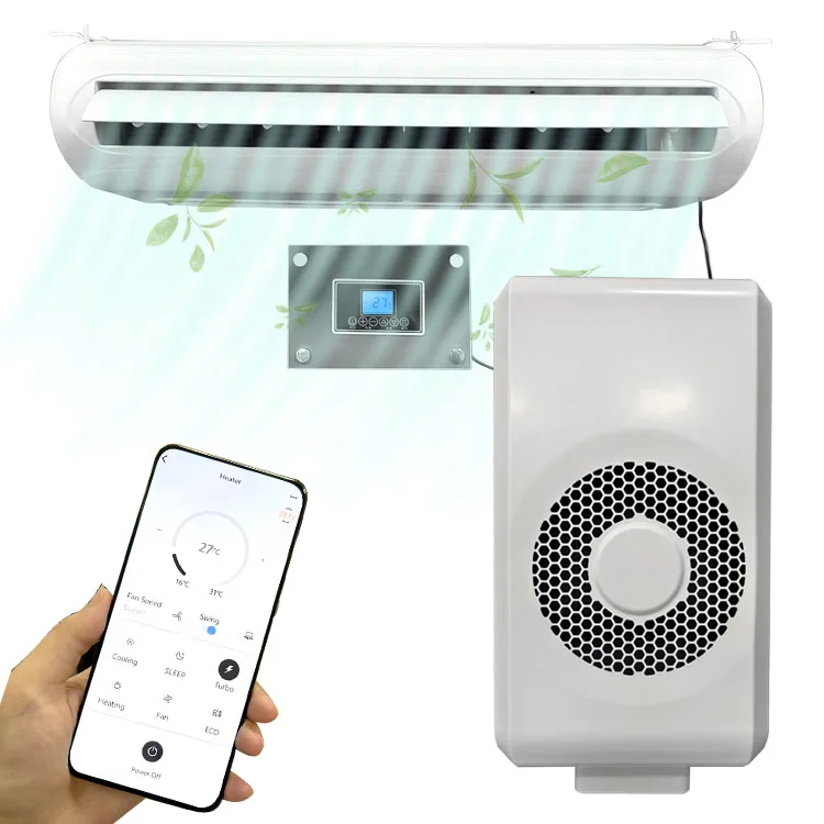 New Arrival 2025 Auto Parking AC Cooler 12 Volt 24V DC Split Type For Large Semi Trucks Backpack Air Conditioner For Large
