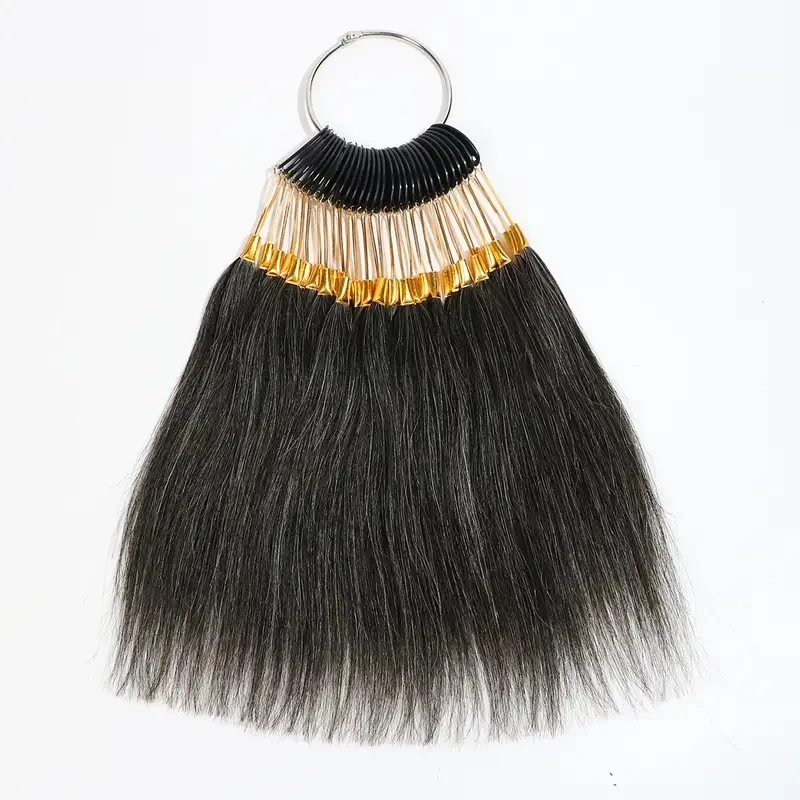 30pcs 20cm New Real Human Hair Color Rings Swatches For Human Hair Extensions Salon Tools Hair Dyeing Sample Chart Ring