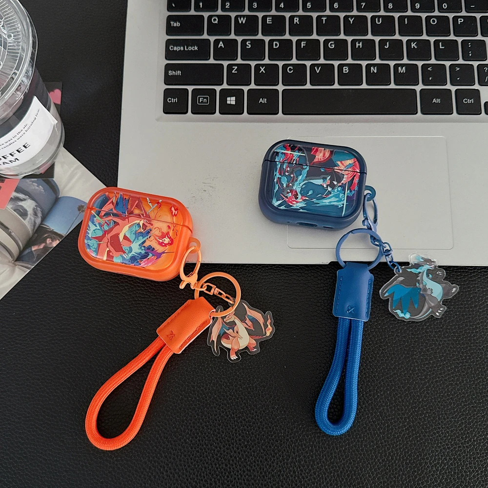Anime Pocket Monsters Pokémon Charizard Earphone Case For Airpods 4 2 3 1 Pro 3 2 Wireless Bluetooth Headset Protective Cover