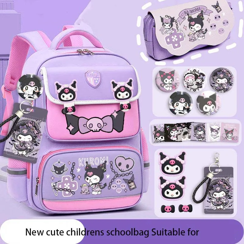 Sanrios Kawaii Anime moja melodia Cinnamoroll Kuromi Kids odprężająca tornister podróżna Laptopbag nowa oddychająca plecak studencki