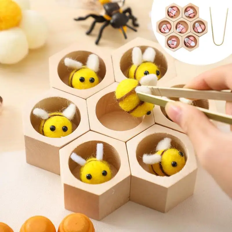 Clamp Bee Kids Toy Clamping Bee Educational Toy Sensory Bin Tools Toys Early Learning Bee Toy Interactive Funny Kids Toy For