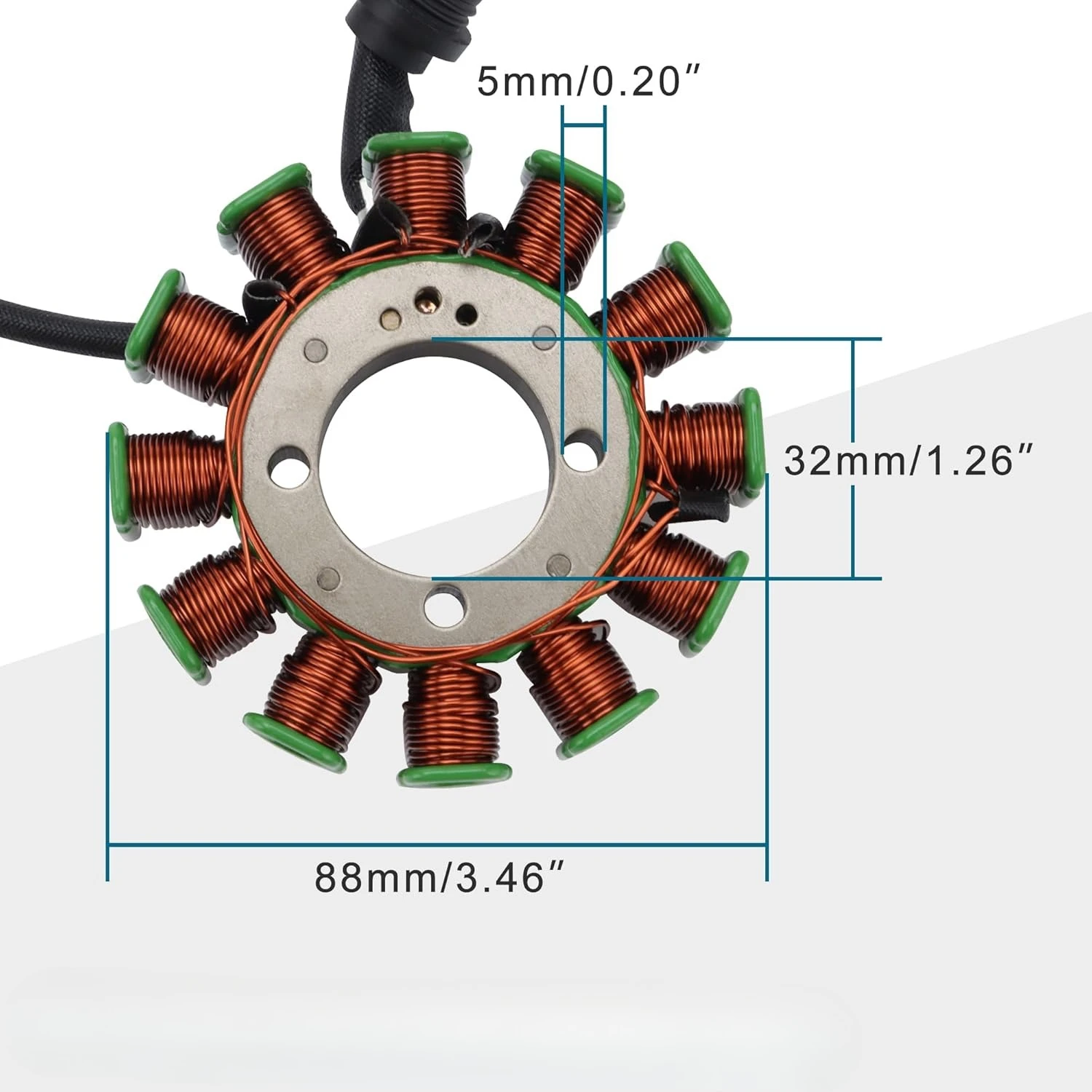 12 Coil 5 Wire Stator Ignition Generator Replacement for 200cc 250cc ATV Dirt Pit Bike Go Kart