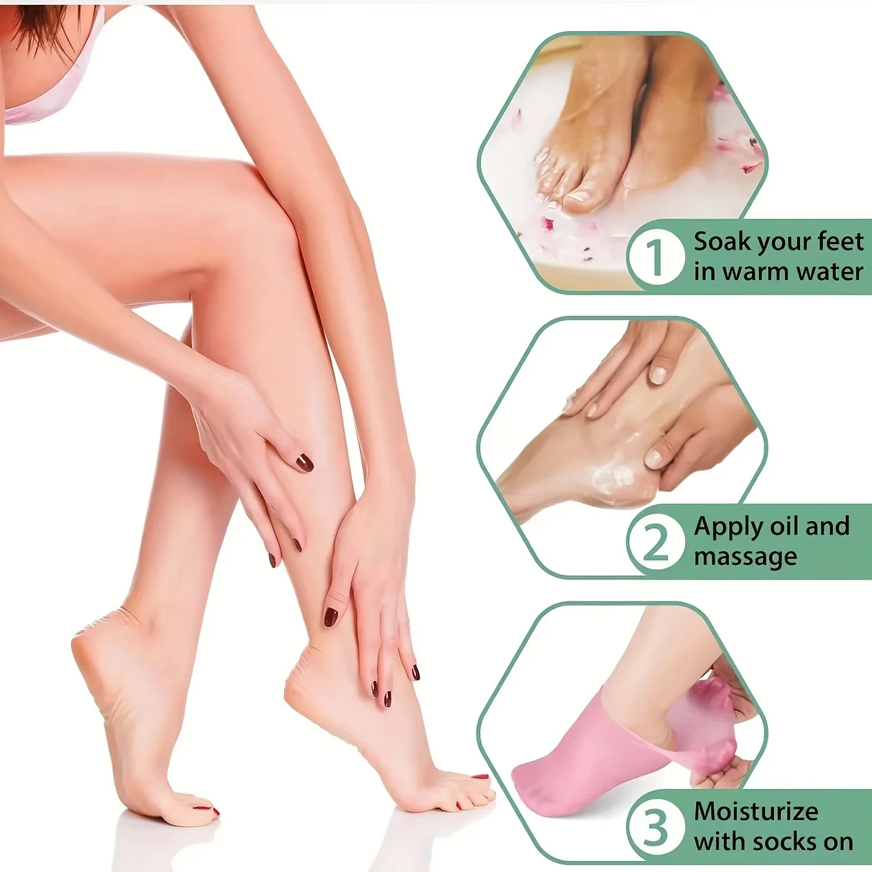 1 paio di calzini idratanti in gel di silicone per piedi secchi e screpolati nutriente per la pelle lubrificante per la cura dei piedi calzini da massaggio strumento per la cura