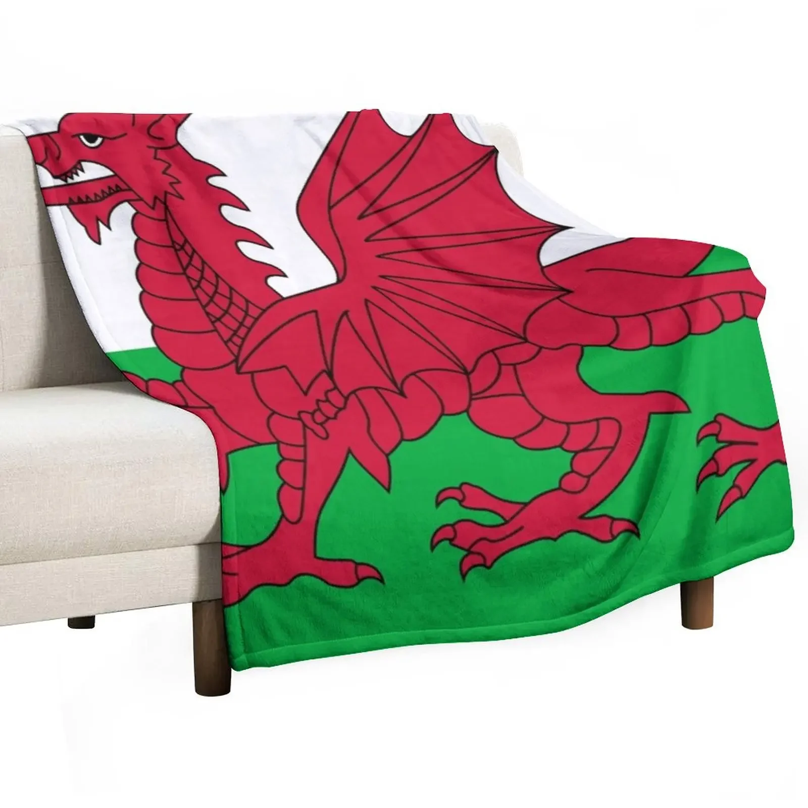 

Welsh Flag - Wales Red Dragon Throw Blanket Decorative Sofa christmas gifts Personalized Gift Blankets