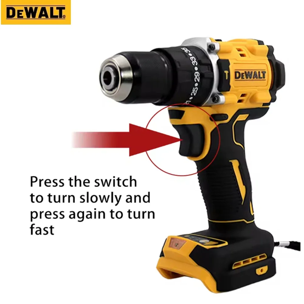 DeWalt DCD805 20V Bor Impact Tanpa Kabel Tanpa Sikat 1/2 Catu Daya Kecepatan Variabel Isi Ulang Baterai Alat Listrik Kuat