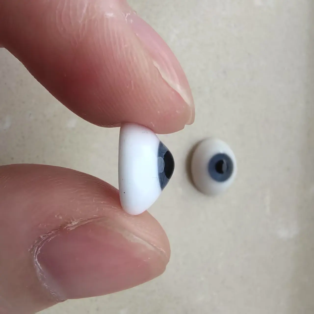 [wamami] 12mm Grijs Blauw Ovale Eellipse Boot Ogen Platte Achterkant Glazen Ogen BJD Pop Dollfie Ambachten Hoge kwaliteit