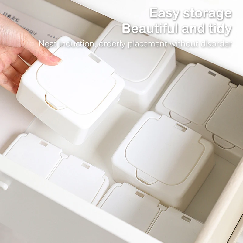 White Storage Box Desktop Organizer Large Capacity Stickers Box Subpackage Holder