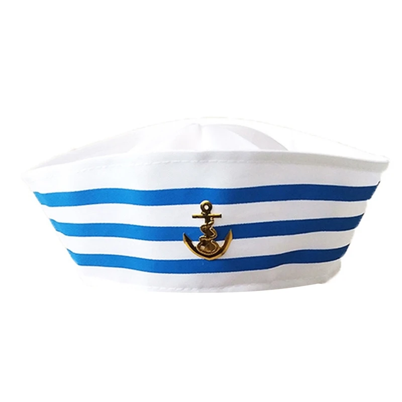 Delicate Stage Military Hat White Captain Hat Marine Children Adult Cosplay Hat for Birthday Gatherings