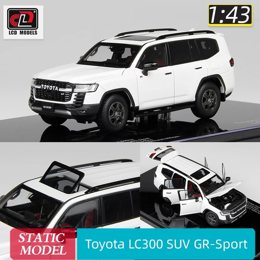 LCD Full Drive 1/43 Toyota LC300 SUV GR-Sport Car model Metal car model Static display Holiday gift collection