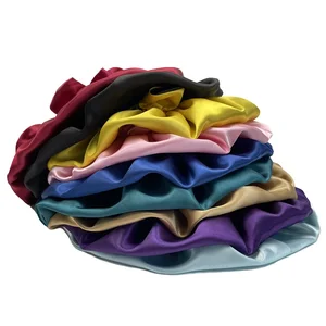 غطاء محرك السيارة الساتان القابل للانعكاس للشعر المجعد غطاء نوم مزدوج الطبقة قابل للتعديل للنساء غطاء شعر مرن قبعة مساء صلبة جديد 8 صناديق عكسية رئيسية للكارت - رقم 1