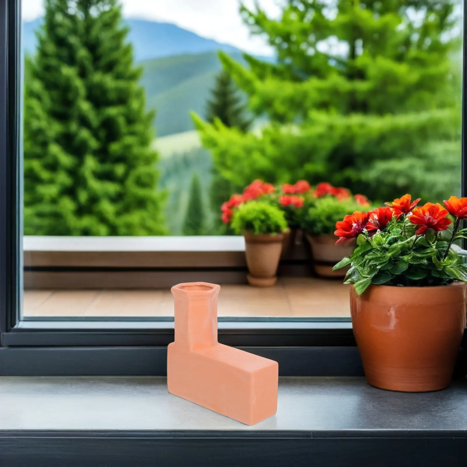 1Pair Automatic Plant Watering Spikes Terracotta Self Waterer Spikes for Indoor Outdoor Gardens Self Watering Clay Irrigation