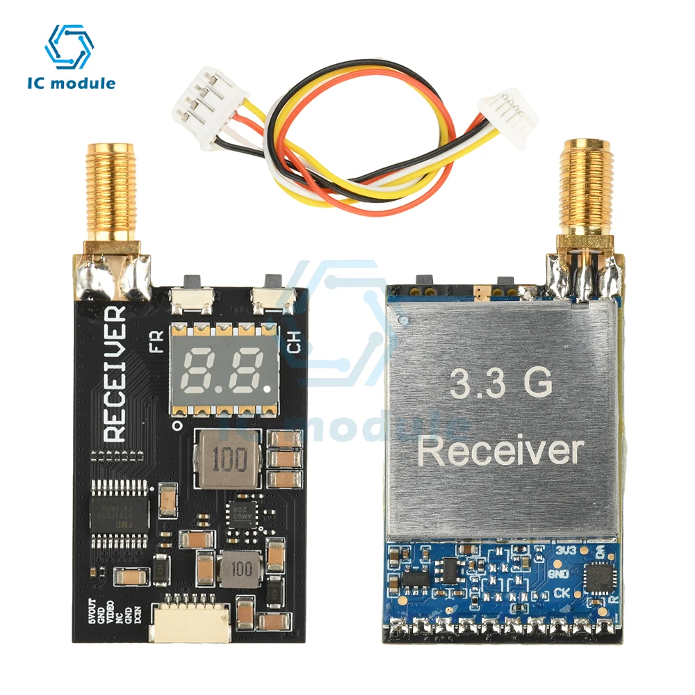 

RX3364-CPB 3.3G FPV Image Transmission Module Wireless Audio Video Receiver 3060-3500MHz Broadband Signal Stable