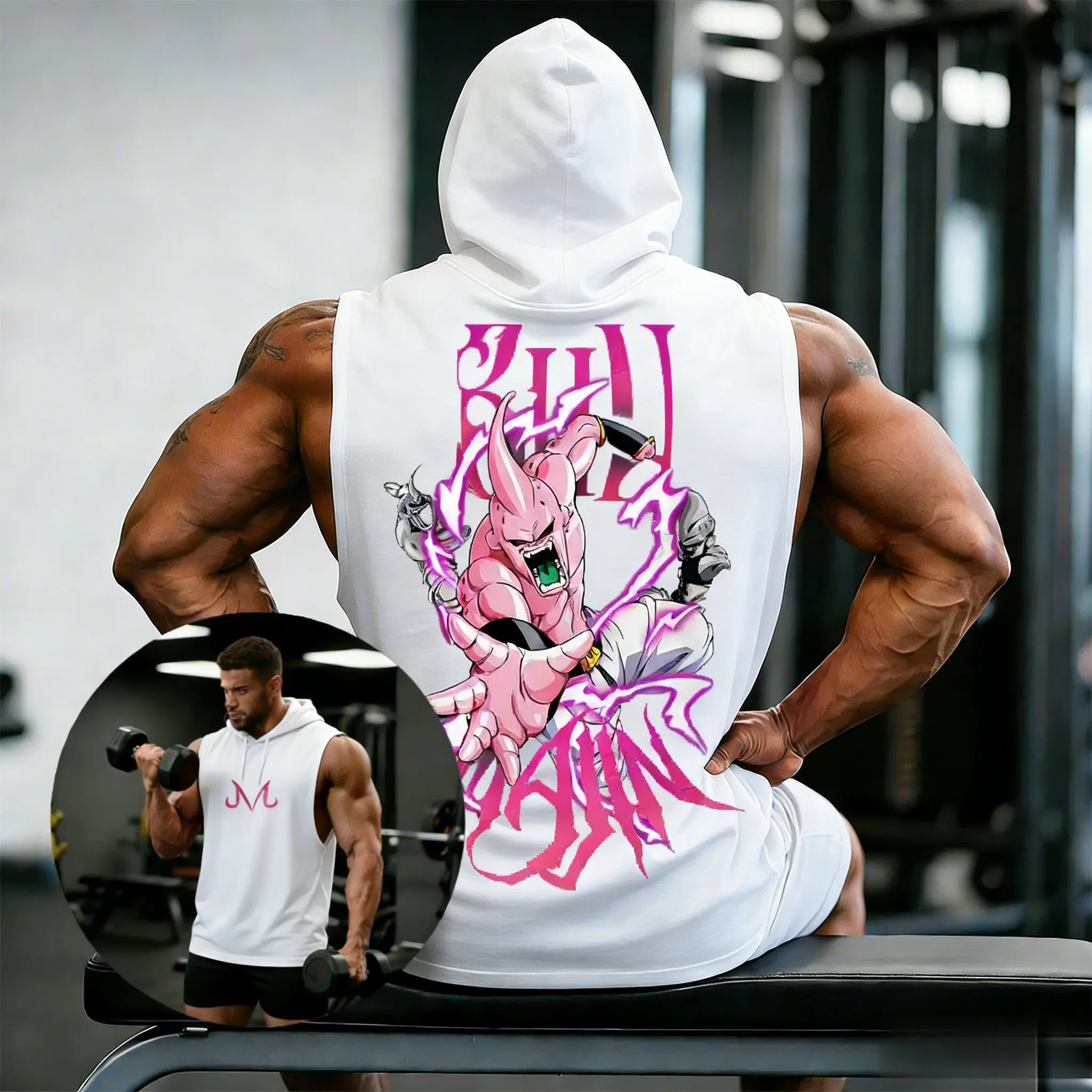 2026 Dragon Ball Anime Gym Weste Herren Tank Top Oversized Lässiger Hoodie Ärmelloses T-Shirt Streetwear Majin Buu Grafik-T-Shirt Sommer