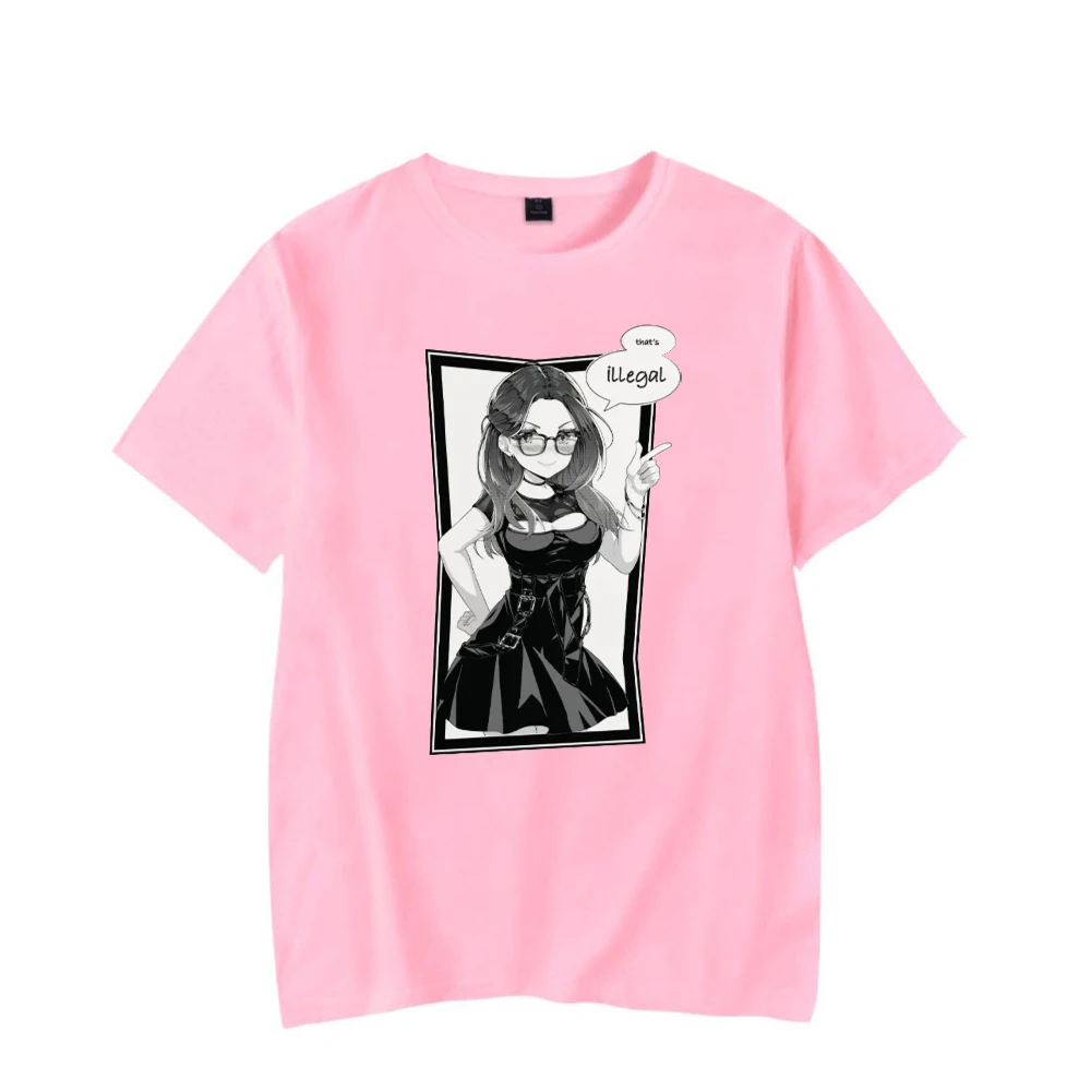 2026 SSSniperWolf Merch هذا غير قانوني تي شيرت Crewneck قصير الأكمام تي شيرت الرجال المرأة التي شيرت العصرية نمط مضحك الملابس