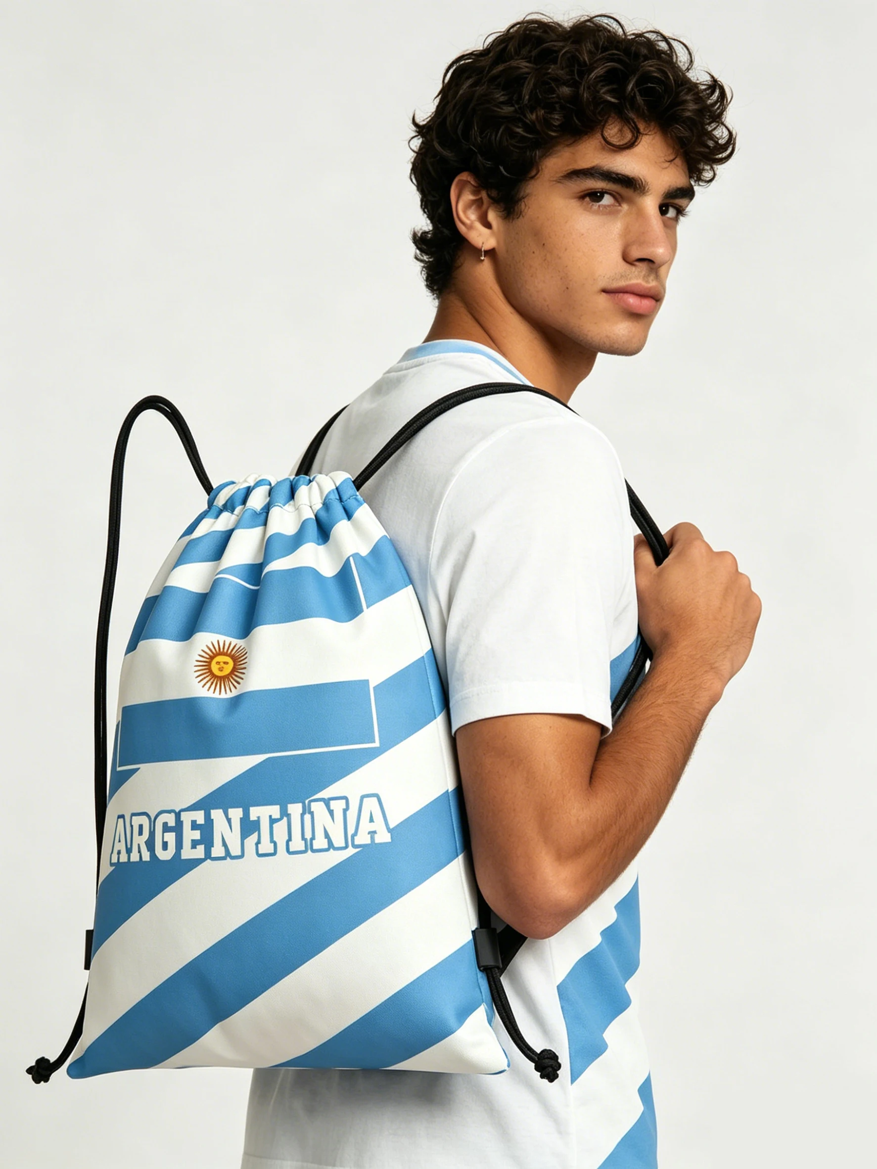 Flagicts Pain Noly Football Soccer Fans  Argentina Drawstring Bags