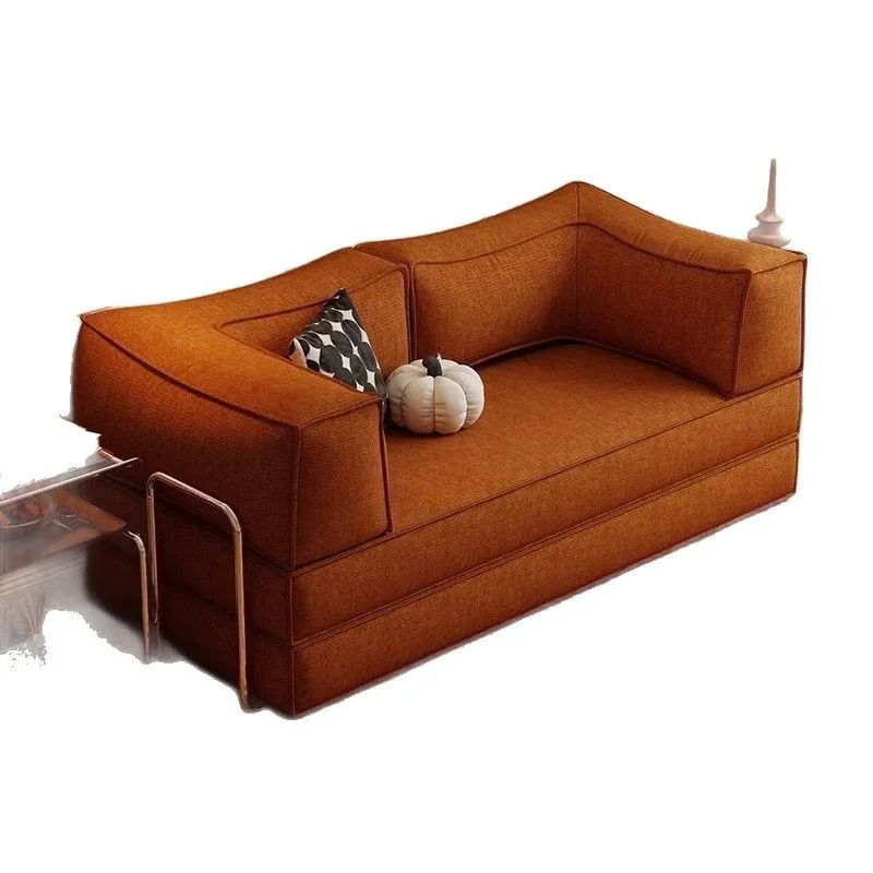 

Fabric sofa folding dual-purpose pudding sofa bed simple small apartment medium ancient style living room double three